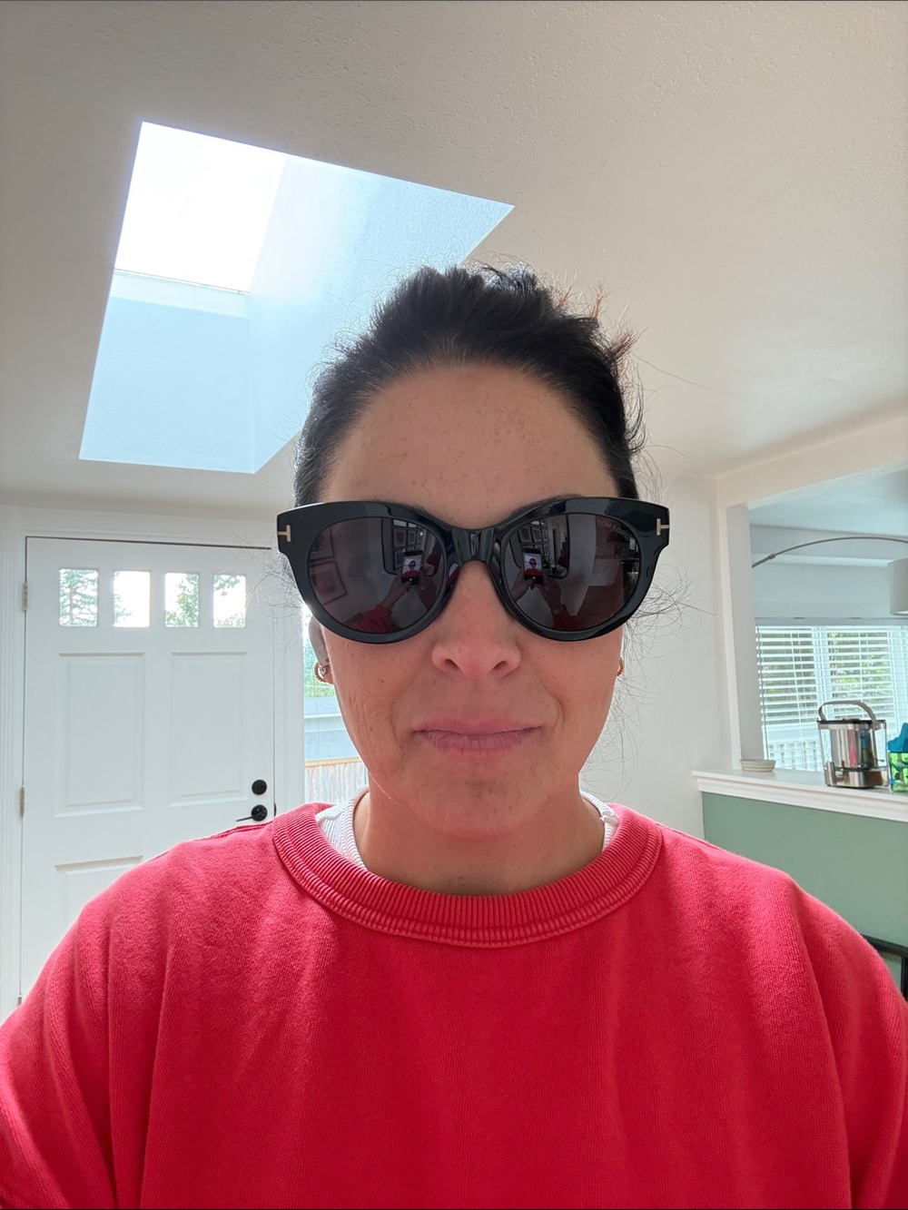 Tom Ford Black Cat-Eye Sunglasses with Dark Lenses